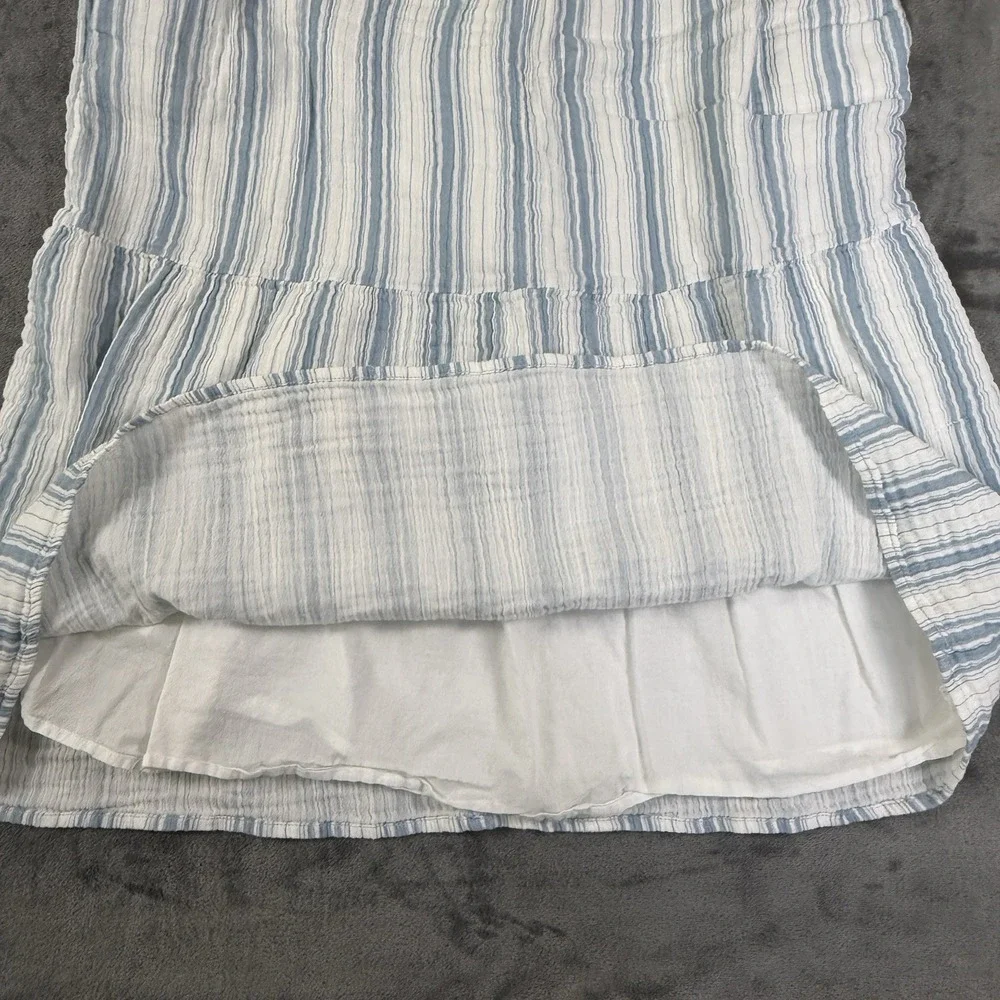 ANN TAYLOR  Maxi Dress Linen Striped Size S Coastal Blue White - Picture 6 of 8